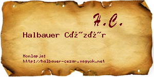 Halbauer Cézár névjegykártya